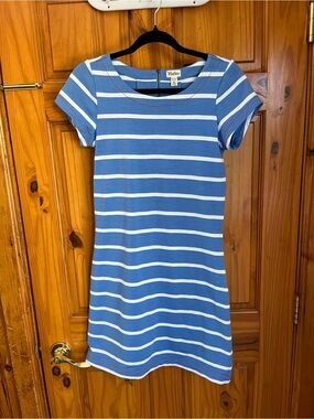 Hatley Blue & White Striped Zip-Back Tee Dress